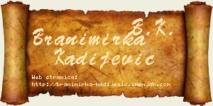Branimirka Kadijević vizit kartica